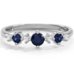 Sapphire and Diamond Cluster Band.