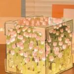 Glass Cube Flowers Pot