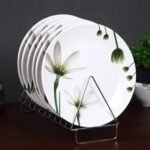 White Floral Printed Full Dinner Plates