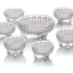 Pineapple shaped crystal glass bowl set