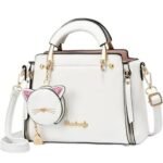 White Cat Charm Handbag