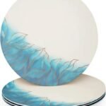 Blue and Gold Floral Dinner Plates