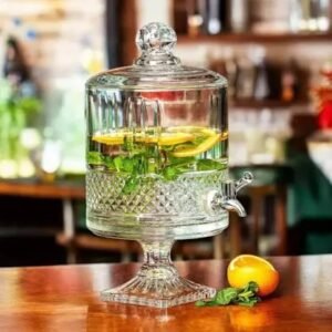 5 litre footed glass juice dispenser with tap